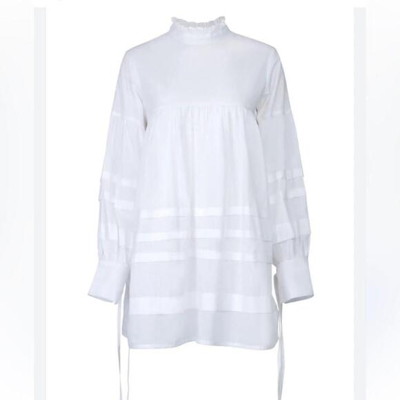 hilary macmillan LAYERED TURTLENECK TUNIC top size medium cotton poplin - Picture 4 of 11